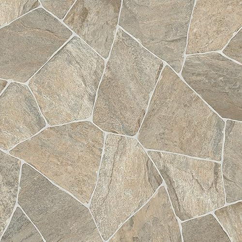 VINYL FLOORING UK Stone Effect Designer Vinyl Flooring Roll Home Office Kitchen Bedroom Bathroom Lino Flooring Sheet Modern Design (2m(L) X 3m(W) (6...