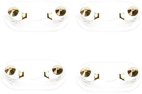 Magnetischer Brillenhalter, Ausweishaken aus Edelstahl, Mini-Sonnenbrillenhalter mit Kristallen und Perlen, 12 Farben, 4 Stück, gold, One size