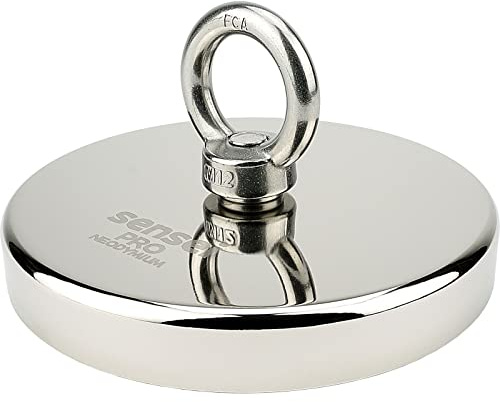 SENSEI® Extra Starker Magnet – 800 kg Zugkraft, Großer Neodym-Magnet – Ø 136 mm, Ösenmagnet mit Griff für Sicheren Halt und Magnetfischen