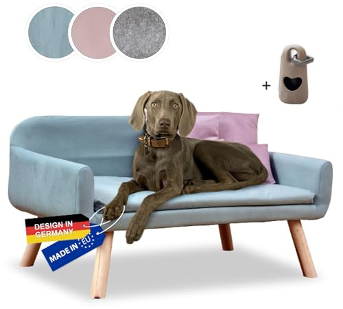 Rohrschneider Hundesofa Chicago - abwaschbar | blau + Gassibeutel