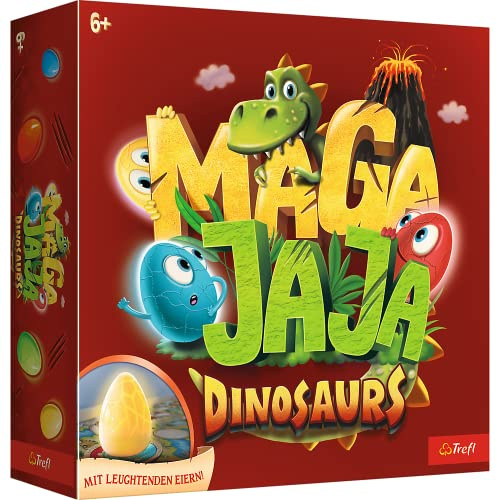 Trefl - Magajaja Dinosaurs - Familien-Brettspiel,leuchtende elektrische Eier und magnetische Spielsteine,prähistorische Welt der Dinosaurier,innovatives Spiel für Erwachsene Kinder ab 6 Jahren,02413