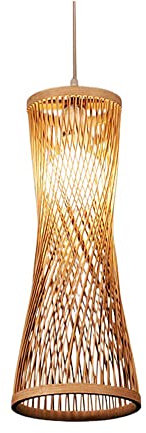 KXKLGWHN Vintage E27 Bamboo Chandelier Height Adjustable,Natural Bamboo And Rattan Woven Pendant Lamp,Bamboo Lantern Hanging Light,chafing Dish Shop,homestay,tea Room Lighting Fixtures