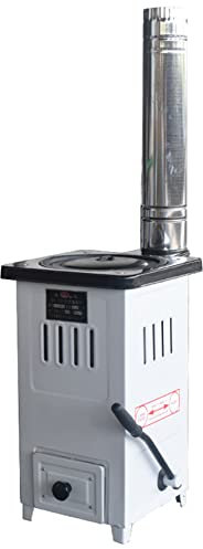 YYUINU Poêle à Charbon Multifonctionnel en Fonte, poêle à Bois à économie d'énergie, Four spécial pour Charbon de Bois en nid d'abeille, Cuisson, Eau bouillante, Chauffage,A