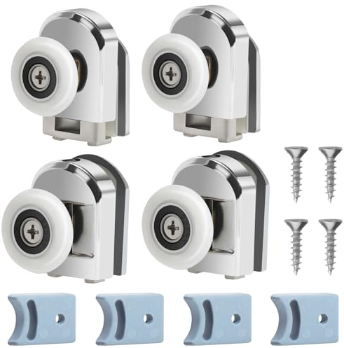 Cokritsm 4PCS Duschtür Rollen 25mm für Badezimme Glastüren 4-6mm | Duschkabine Rollen Ersatzrollen für Duschtüren, Rollen für Duschtüren Ersatzteile 4pcs