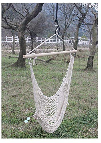 Lesesessel Garten-Hängesessel – Outdoor/Indoor-Seil-Hängemattensitz – Gartenfell drinnen oder draußen – Hängesessel-Schaukel, 120 x 90 cm, 100 kg
