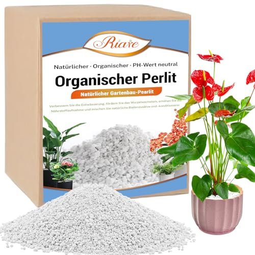Riare Perlite für Pflanzen 10L Natürliches Perlit für Pflanzen Erden- und Substratverbesserung Verbessert Feuchtigkeitsspeicher Substrat für Garten & Zimmerpflanzen (10L)