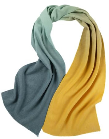 Dvbfufv Frauen Kaschmir Schal Schal Winter Herbst Damen Warm Casual Pashmina Schal, Gelb Blau, One size