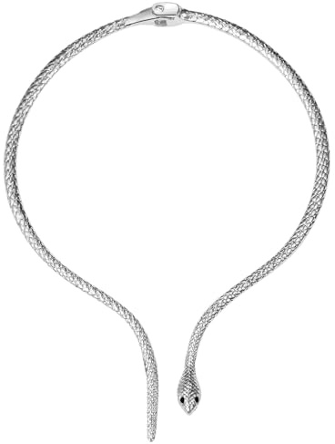 JewelryWe Schlange Choker Damen Halskette Vintage Schlangen Kette Tier Lätzchen Halsband Punk Aussage Kragen Halskette Ägyptische Schmuck für Frau Mädchen