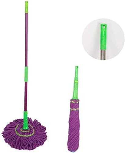 Scopa per Uso Domestico in Lana Filato Autoportante per Uso Domestico Lazy Handsfree Wet And Dry, Viola