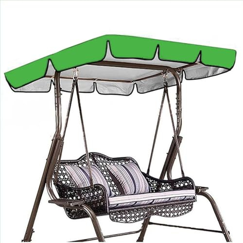 Garden Swing Canopy Replacement 2 3 Seater Swing Seat Canopy Replacement Waterproof Garden Swing Chair Canopy Replacement UV Resistant Cover Patio Hammock Cover,Green,142x120x18cm