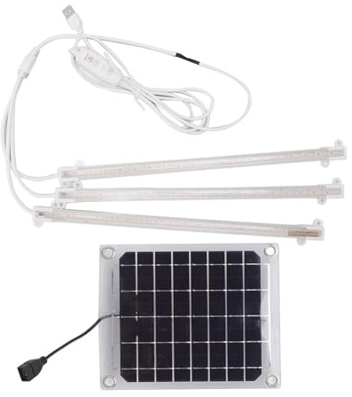 Beufee Focos solares, 10 W, luz de crecimiento con energía solar brillante, tira de luz LED para cultivo de plantas, lámparas de cultivo para balcón, invernadero, verduras, flores (30w)
