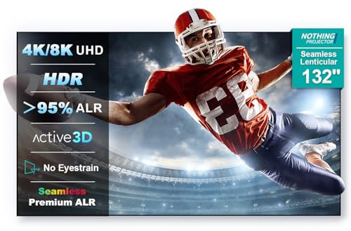 NothingProjector Beamer Leinwand, 132 Zoll ALR CLR, 4K Ultra HD Laser TV Bildschirm, Wandmontage, Umgebungslicht abweisend, Wandbefestigung Projector Screen für Ultrakurzdistanzprojektor Heimkino A