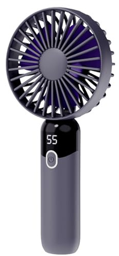 ZOOMIMI Ventilateur de poche portable rechargeable - 6 vitesses USB - Affichage numérique - Pour bureau et extérieur