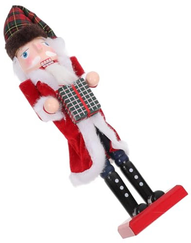 MAGICLULU Cascanueces de Madera Cascanueces para Navidad de Papá Noel Marioneta de Madera para Estantes y Mesas