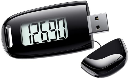 TAZUZFLA Pedometro 3D per camminare, semplice contapassi con clip e cinturino rimovibili, ricaricabile tramite USB, con retroilluminazione, contapassi accurato per uomini, donne, bambini, anziani