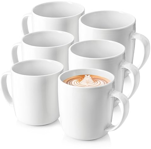 SÄNGER Kaffeetassen Set Marlo 6 tlg, Kaffeebecher Porzellan | für 6 Personen, Kaffeetassen & Becher spülmaschinenfest Tassen Set für Kaffee & Tee, 350 ml