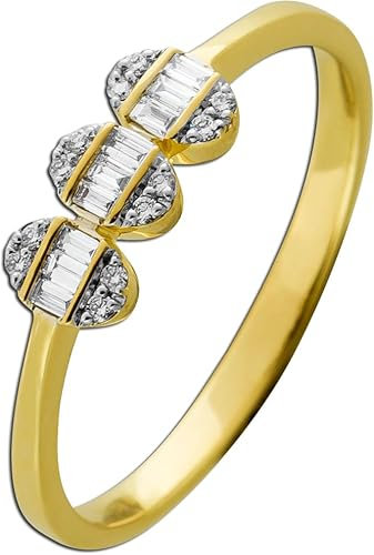 Ch.Abramowicz Brillantring Gelbgold Weißgold 585 14K Diamanten 0.16ct TW VSI 19