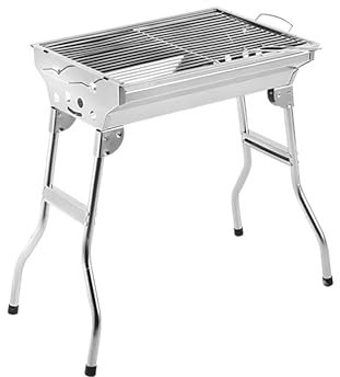 Barbecue au Charbon de Bois avec Grille en Acier Inoxydable, Barbecue au Charbon de Bois en Acier Inoxydable, Barbecue Portable, pour Cuisiner en extérieur | Barbecue Pliable compa
