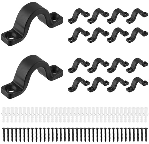 HonQiShiMY 18 Pezzi Anelli a U Portanti, Piastra Oculare, Ganci a Soffitto e di Fissaggio per Montaggio a Parete, antiruggine, Ganci di Fissaggio per Oggetti Sospesi, Tende da Sole
