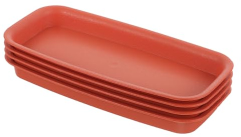 iplusmile 4 Pièces Lot de Bacs Receveurs Rectangulaires pour Pots de Fleurs Plateau Antidébordement Soucoupes pour Plantes Dintérieur et Extérieur Support de Jardinière Durable et Pratique