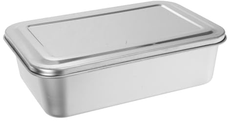 Cabilock Moule Rectangulaire Acier Inoxydable Avec Couvercle Plat Profond Pour Lasagnes Tiramisu Et Gâteaux Rangement Pratique Pour Cuisine Et Transport