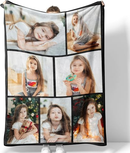 Personalisierte Decke mit Foto & Text,Personalisierte Kuscheldecke mit Foto, Personalisiert Decken für Haustier, Kind,Familie,Geburtstag,Fotodecke, personalisierte Geschenke,Geschenke zu Weihnachten