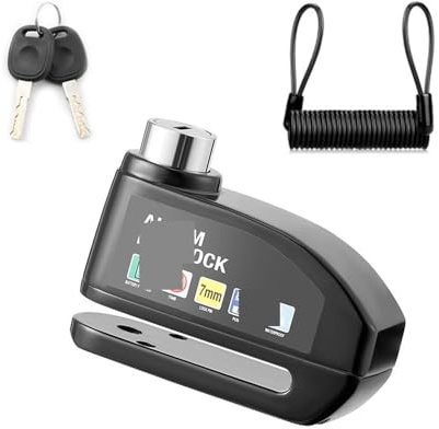 Blocco Disco Per Moto Forte Freno A Per Ruota Di Sicurezza Per 120dB Lucchetto Portatile(Black)