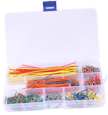 SHINEOFI 540PCS Assorted Preformed Jumper Wires for Breadboard Prototyping Flexible Solderless Circuit Connection Cables with Right Angle Ends for LED Strips and Test Circuits