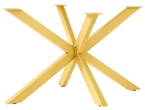NWELD Tischbeine Metall X-Form Gold 90x72cm – Spider Tischgestell & Design Tischkufen für Couchtisch, Moderne Loft-Konstruktion für DIY Möbelprojekte, Tischkufen für Esstisch