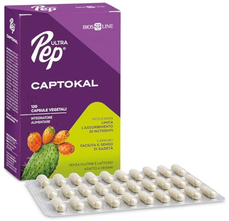 BIOS LINE - Ultra Pep Captokal Integratore Alimentare per Equilibrio del Peso Corporeo con Carolean Fico d'India e Carrubo 120 Capsule Vegetali