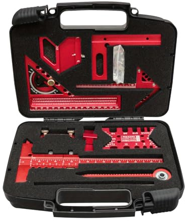 Konturenlehre - Aluminiumlegierung, Mehrteiliges Schreinereimessgerät, Präzisions-Lineal, vielseitiges Set, Nachzeichnen & Winkel, Projekte, Haus, Garage, Bau, Tischlerei