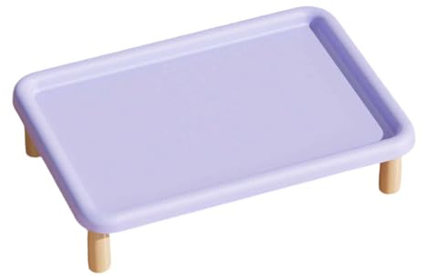 FewNvWa Pet Feeder Stand Dog Food Dispenser Bowl Stand Water Bowl Elevated Portable Holder Made of Sturdy Wood And PP for Feeding Area Living Room, Purple
