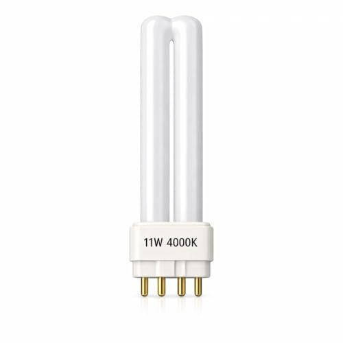 PL-S 11W 4-Pin CFL Lamp, 2G7 Base, 720lm, 4000K Cool White, 10,000 Hour Life, Energy Saving