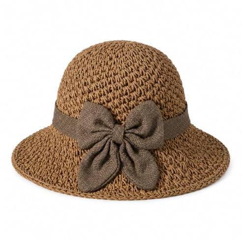 Ekulforg Strohhut Damen Sommer Strand Sonnenhut Sommerhut Damen UV- Schutz | Strohhut, Sonnenhut,UV- Schutz,Faltbar,Strandhut Sommer