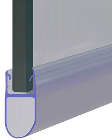 Shower or Bath Screen Door Seal | Fits 4, 5 or 6mm Glass | Round Bubble Shape Seals Gaps of Up to 12mm | 80cm, 90cm, 140cm, 2m or 2.6m Long | SEAL003 (80cm, Clear)