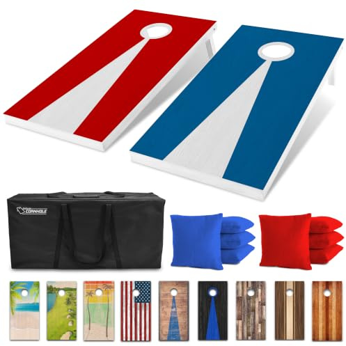 GoSports Klassisches Cornhole-Set – enthält 8 Sitzsäcke, Reisetasche und Spielregeln (Stil wählbar)