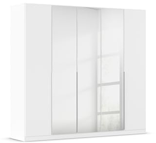 Rauch Möbel Alabama, Kleiderschrank, Farbe Weiß, Breite 226 cm | Schrank, 5-türig, mit Spiegel, Zubehör Classic, für Schlafzimmer, Kinderzimmer, Garderobe, Flur