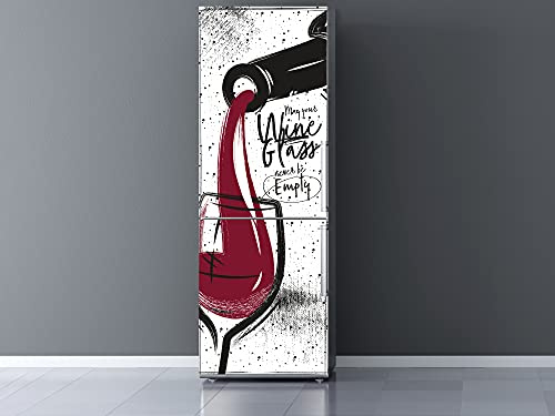 Oedim Vinyl Refrigerator Glass with Wine, 185 x 60 cm, Decorative Vinyl for Fridges, Kitchen Decoration, Fridge Sticker