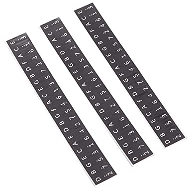 17 Schlüssel Kalimba Aufkleber, Musiknoten Dekoration Schlüssel Aufkleber Papiermaterial zum Auswendiglernen von Notizen für Anfänger(Schwarz)