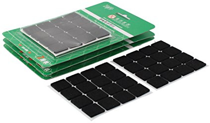 sourcing map 128 Stück Möbel Filzgleiter Abdeckung 18 x 18 mm schwarz | Tisch Stuhl quadratisch rutschfest selbstklebend