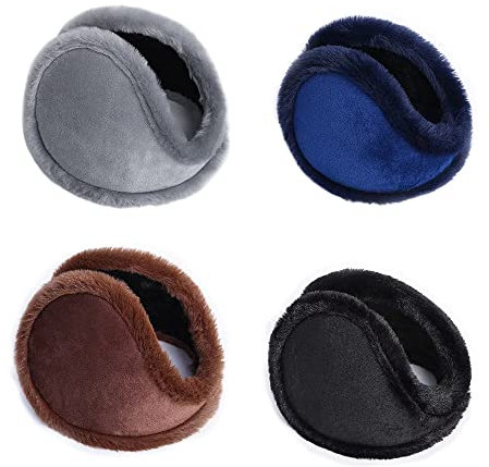 THATSRAD 4 PCS Cache Oreilles Hiver Matériau en Tissu Peluche Cache Oreilles Homme Protege Oreilles Froid Cache Oreille Femme Ski Protege Oreille Froid Homme pour Ski Randonnée Chasse Pêche Camping