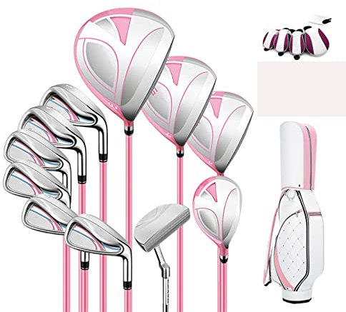 Set di Mazze da Golf, Mazze da Golf Complete per Donne, Set per l'apprendimento del Golf, 11 Mazze in Lega di Carbonio + 1 Sacca per Palline, Mano Destra