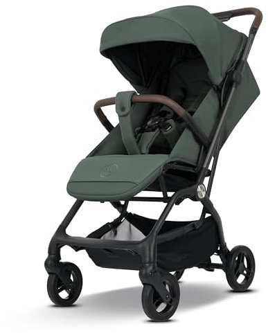 my junior® Buggy PICO³ | bis 22kg | Einhand AutoFold-Klappmechanismus | Ergonomische Liegeposition nach IGR e.V. | großes Sonnenverdeck UV50+ | Handgepäckmaß | 2 Belüftungsfenster - Sage Green