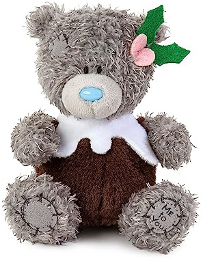 Me to You Tatty Teddy Christmas Pudding Bear 10cm High - Official Collection, Grey