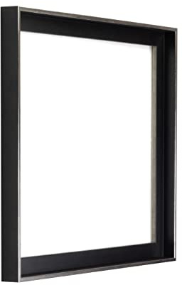 myposterframe Schattenfuge 60 x 80 cm Daphne – zweifarbiger Rahmen für Leinwände und Gemälde – Silberne Zierkante – Echtholz – Hoch- & Querformat möglich – Schwarz-Silber