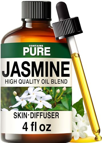 Kukka Jasmine Essential Oil für Diffusor - 100% natürliche Aromatherapie ätherische Öle Jasminöl für Diffusor, Hautpflege, Seifen und DIY - Süßlich-blumiger Duft (118ml) | Duftöl für Diffuser, Aromatherapie, Massage & Körperparfüm, GC/MS getestet, indische Jasminblüten, Tropfer
