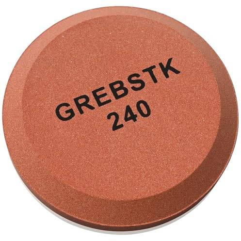 GREBSTK Axtschärfer Stein 240/600 - Schärfen von Beil, Werkzeug, Messer und Gartenklingen - Weiß