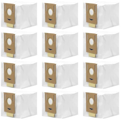 Rediboom 12 Stück Staubsaugerbeutel für Ecovacs Deebot N8/N8 Pro/N8 Pro Plus/N8 Pro Care, Ozmo T8/ T8+/ T8 Pure/ T9/T9+/T9 AIVI Staubsauger, Kompatibel mit Yeedi-Vac Station Ersatzteile Staubbeutel