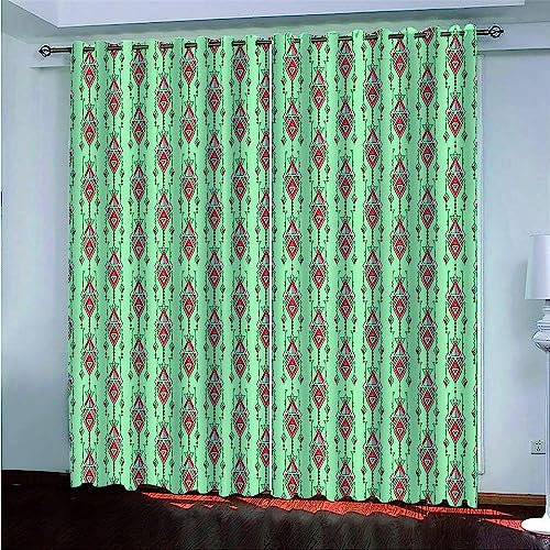 3D Gestreifte Grüne Textur Gardinen Mit Ösen 2Er Set Vorhänge Blickdicht Mikrofaser Vorhang Ösenschal Verdunkelungs Schallschutz Für Wohnzimmer Schlafzimmer Kinderzimmer Mädchen 300 X 280 Cm-4N2G/B3Y
