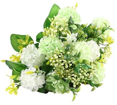 PINFANSHIJIE Künstlicher Chrysanthemen-Blumenstrauß aus Seidenchrysanthemen, naturgetreu, pflegeleicht, mit kleinen Stücken, Grün/1611 (Color : Green)